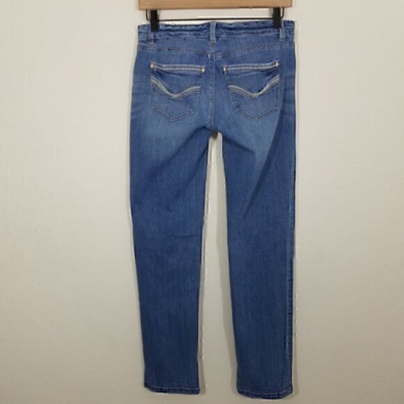 White House Black Market Straight Leg Crop Stretch Jeans Size 0 - Picture 6 of 8